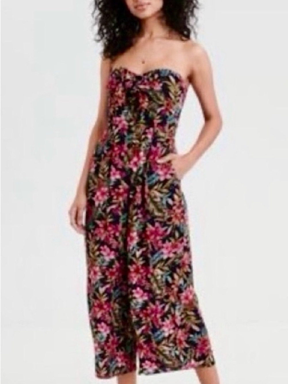 American Eagle Tropical Floral Wide Leg Jumpsuit EUC (worn once) SZ Small